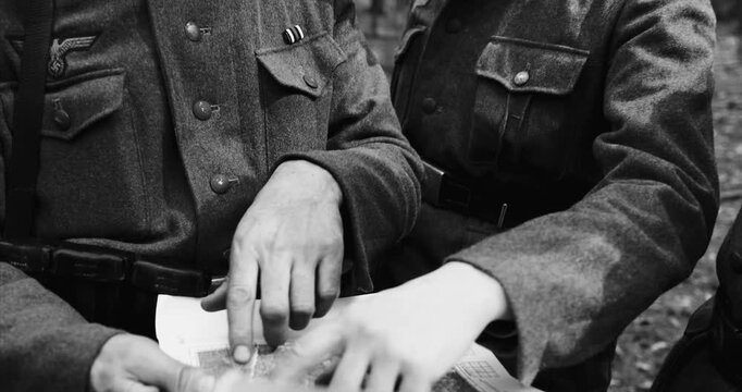Black And White Video. World War II German wehrmacht