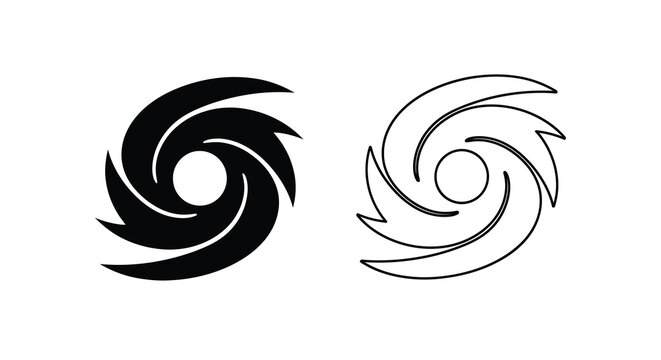 Two spiraling swirls a black and white design for artistic expression