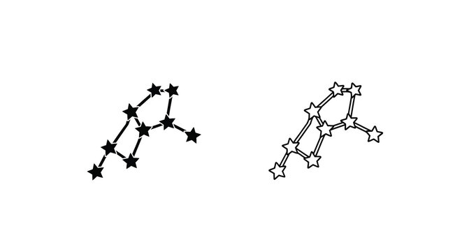 Constellation illustrations detailed line drawings of star patterns in the night sky