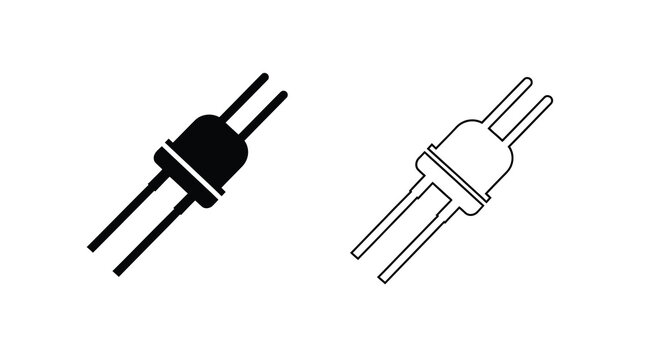 Zener diode illustration black and white line art depiction of electronic component