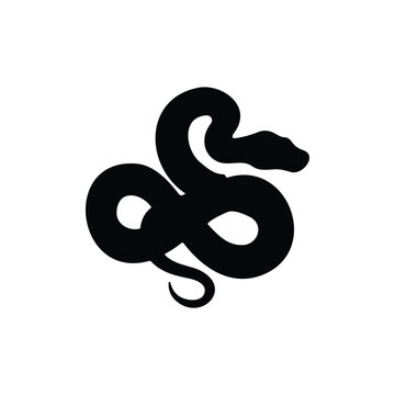 Python silhouette vector flat design on white background.
