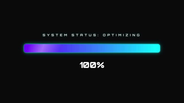 Optimizing System Status Progress Bar Animation on Black Background.