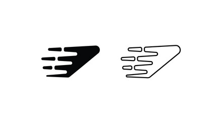 Fototapeta premium Two versions of a stylized comb icon black fill and white outline