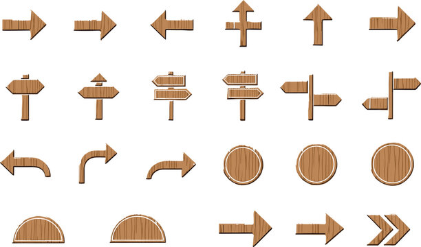 Wooden Directional Signs and Arrows for Navigation and Guidance