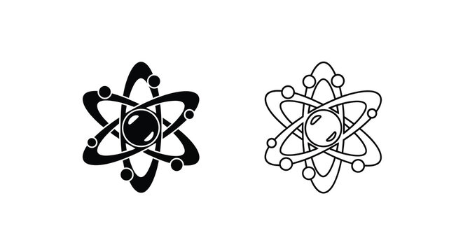 Atomic structure illustration two representations of an atom with orbiting electrons