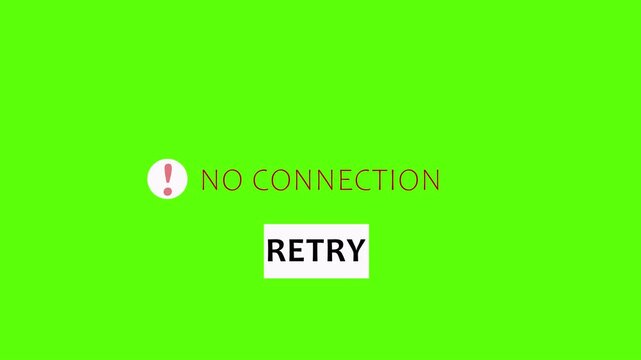  No network connectivity for mobile apps, online tools, and internet error alerts animation with alpha channel,Refresh network signal issue complete signal loss or in transparent background .4k video