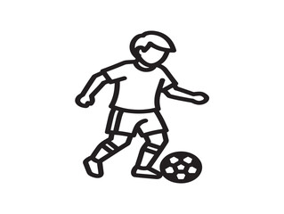 Obraz premium boy playing soccer ball vector illustration