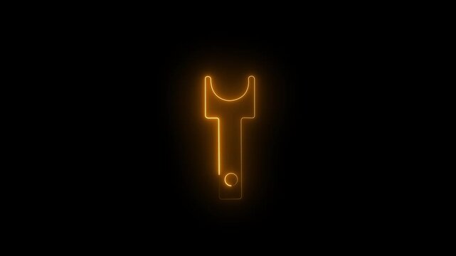 Spinning gears animation. Glowing neon blue color setting icon Technology setting icon Adjusting, service, setting,technical concepts. animation.4k motion video.