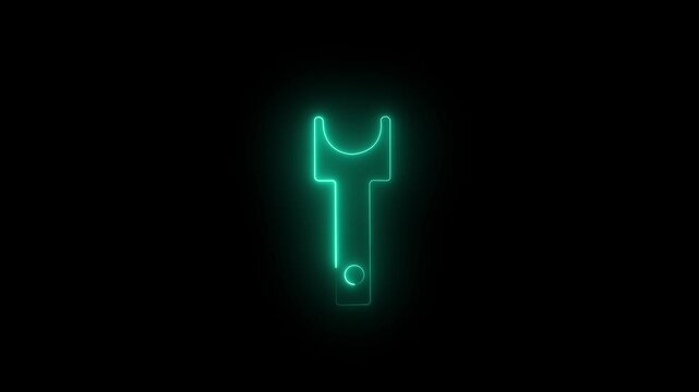 Spinning gears animation. Glowing neon blue color setting icon Technology setting icon Adjusting, service, setting,technical concepts. animation.4k motion video.