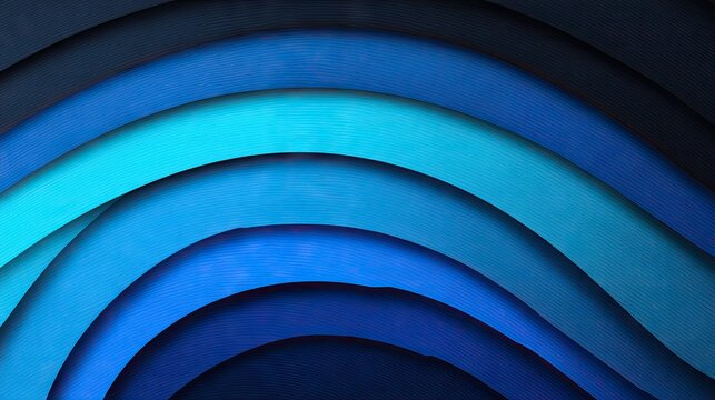 Interlocking layers of graduated blue shades create an abstract, textured background design