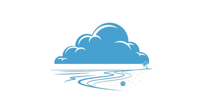 Blue 3D cloud computing concept featuring a vector illustration of a network server icon and web communication symbols for internet technology design