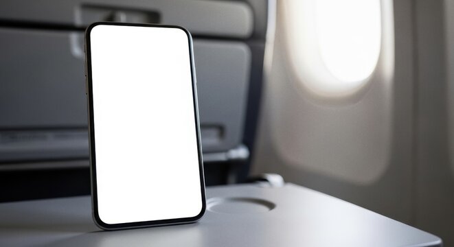 modern smartphone mockup blank screen template airborne tray presentation travel mobile mockup digital device template aviation gadget presentation commercial flight mockup product mockup design