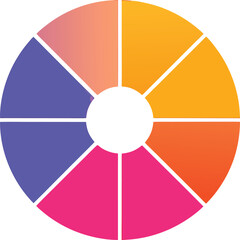 Obraz premium Modern vibrant infographic donut chart presenting data segmentation and proportional analysis for business reporting and financial growth