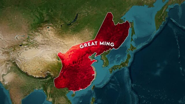 Ming Dynasty Map Animation. Historical map animation of the Great Ming 4k.