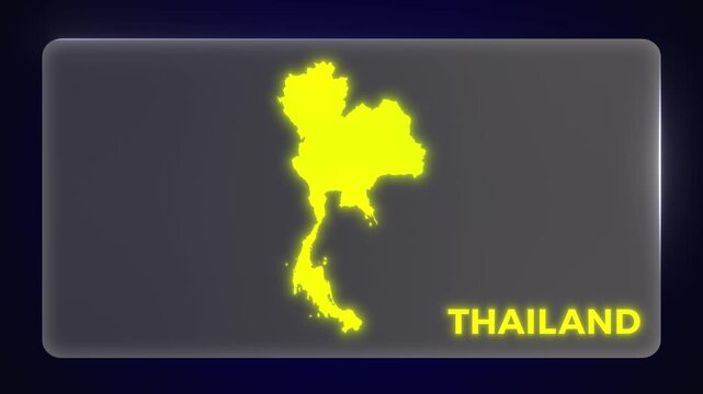 Kingdom of Thailand Siam Map Intro Outro Modern Template Glow Effect Explainer Documentary Style Animation 4K Video