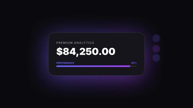 Animated financial progress bar showing a large sum of money on screen.