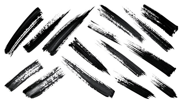 Black paintbrush strokes on white background