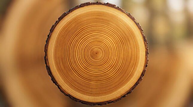 Cross section of tree trunk showing growth rings
