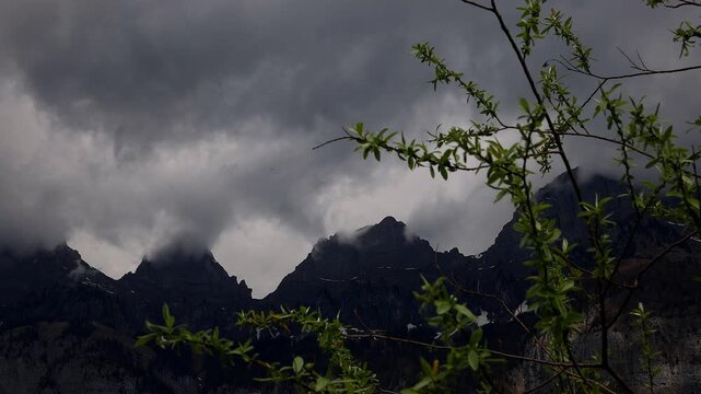 the famous churfirsten mountain peaks in switzerland 4k video