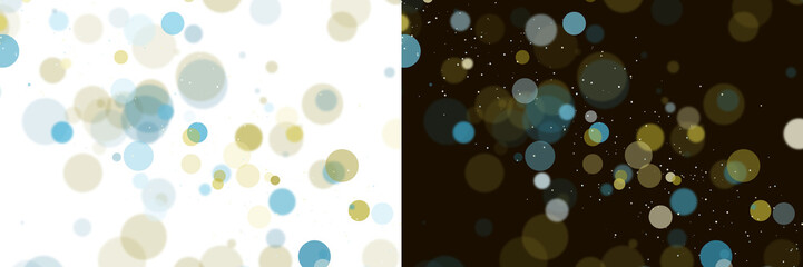 A PNG image of An enchanting array of translucent blue, gold, and pale bokeh dots with tiny sparkling flecks, creating a dreamy effect on transparent background. on transparent background © Raihan Alam