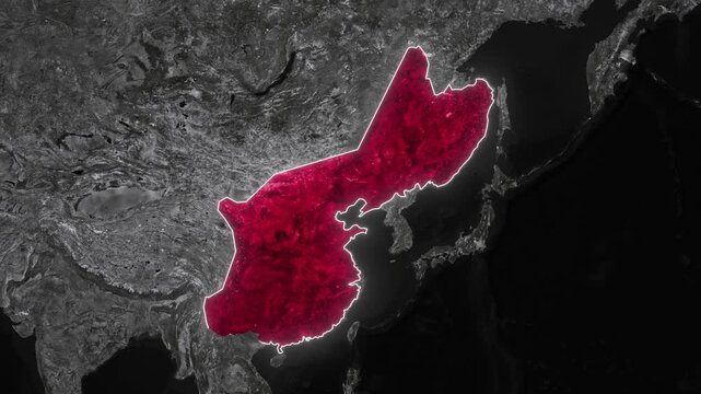 Ming Dynasty Map Animation. Documentary, glowing outline, Dark map animation of the Great Ming. 4k.
