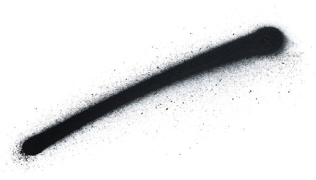 Black spray paint art, diagonal line with splatter