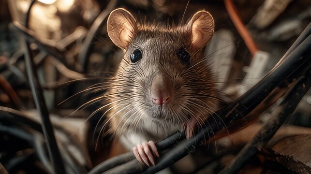 Rodent infestation, a mouse potentially chewing on electrical wires.&nbsp;