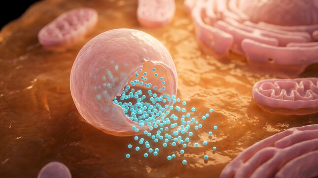 Muscle Fiber Cell with Mitochondria Showing Sarcomere Structure in 3D Render