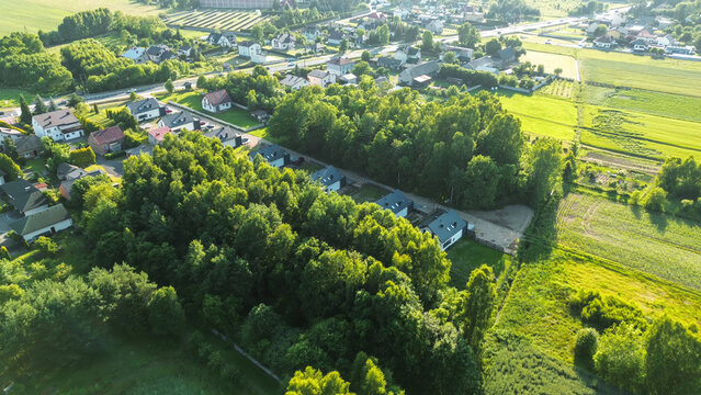 Newly built houses surrounded by natural greenery