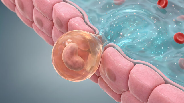 3D Embryo Implantation Uterine Wall Blood Vessel Red Blood Cell Biology Science Medical