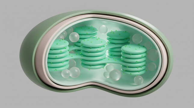 3D chloroplast granum thylakoid membrane plant cell photosynthesis biology science
