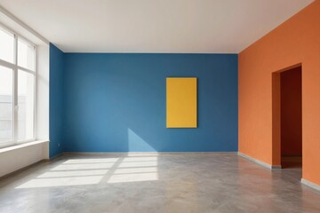 Fototapeta premium Modern Minimalist Room with Bold Color Accent