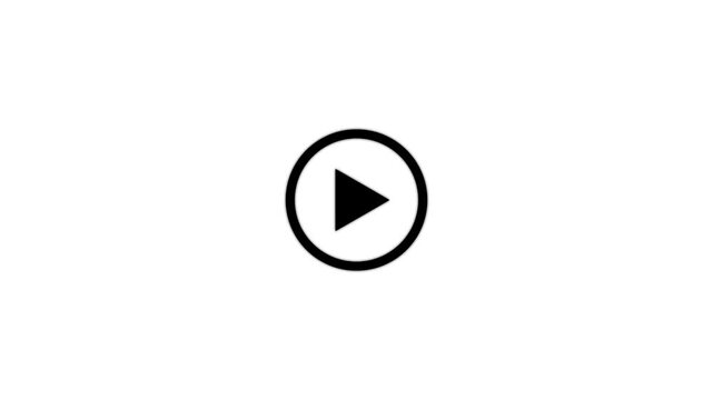 play icon, video play icon for website and mobile design animation on black background,