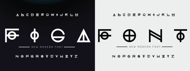 FIGA FONT Abstract digital modern alphabet fonts. Typography technology electronic dance music future creative font. vector illustration © Kitti_Pie