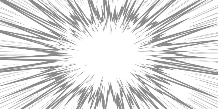 Intense comic book style speed lines with jagged edges and high contrast radiating design for action oriented graphic layouts and dynamic storytelling effects