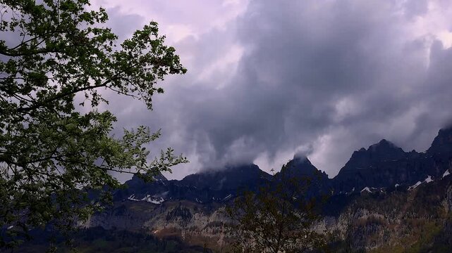 the famous churfirsten mountain peaks in switzerland 4k video