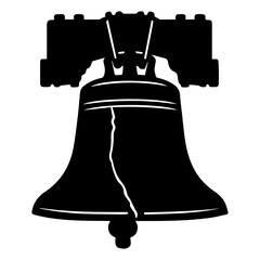 Liberty Bell silhouette isolated on a white background. © Shuvo