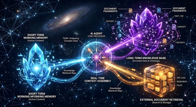 Ai agent's memory system: crystalized short-term, central processor, and cube-like long-term storage