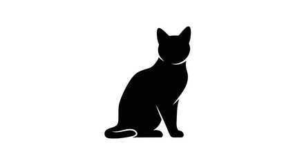 Black cat silhouette, feline icon, pet vector, animal symbol © MD