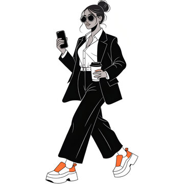 Stylish Professional with Coffee and Smartphone