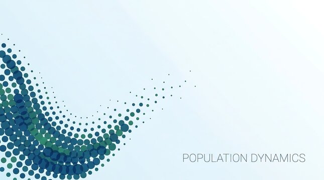 Abstract halftone wave background representing population dynamics and data flow.