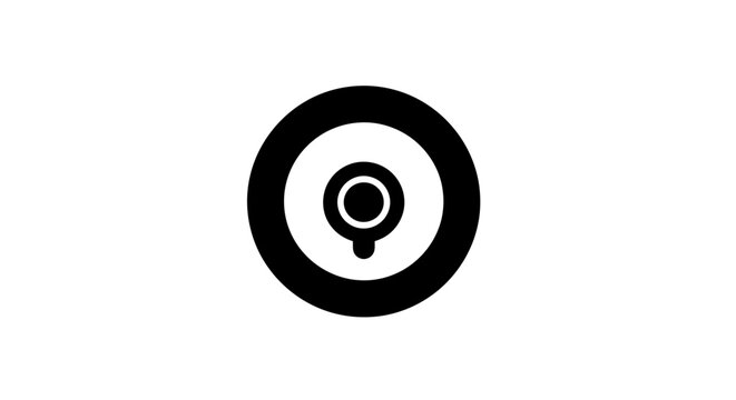 Black and white location pin icon.