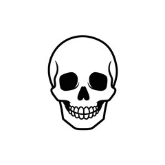 Obraz premium Black and white skull icon.