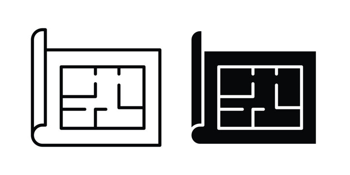 Architecture plan icon set. Vector eps10