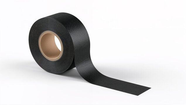Roll of black gaffer tape silhouette on a white background studio lighting high quality professional detailed