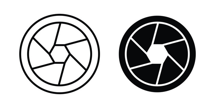 Camera shutter icon set. Vector eps10