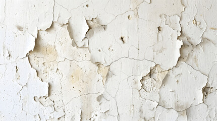 Fototapeta premium Peeling White Paint Wall Texture Close-Up