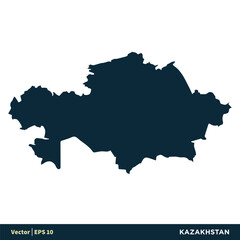 Fototapeta premium Kazakhstan - Europe Countries Map Vector Icon Template Illustration Design. Vector EPS 10.