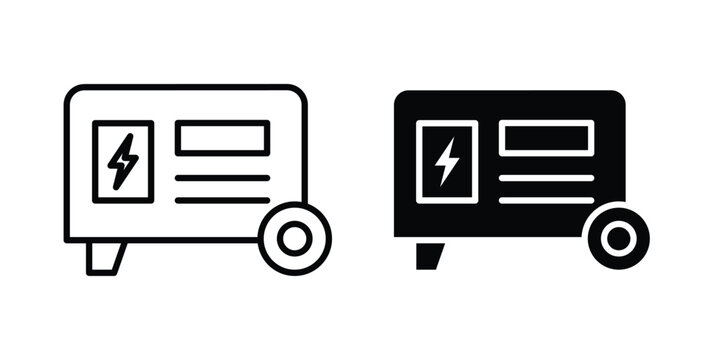 Electric generator icon set. Vector eps10