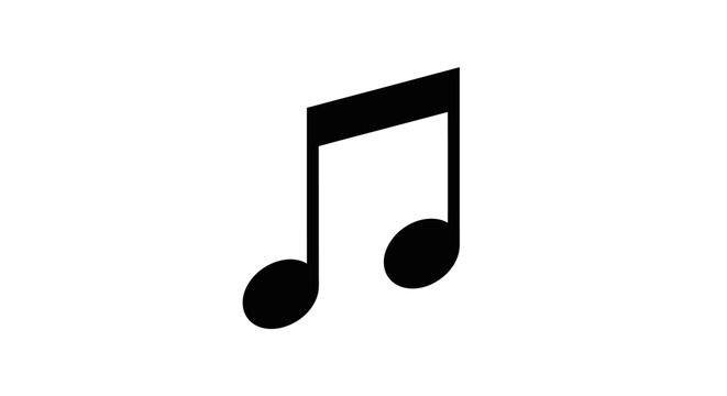 Eighth note, music icon, black, vector, musical symbol, eighth note illustration
